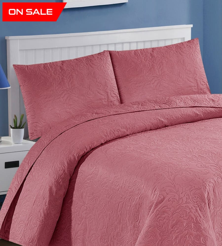 Pinkish Bedspread Set 3 Pcs D - B05 Quilts & Comforters