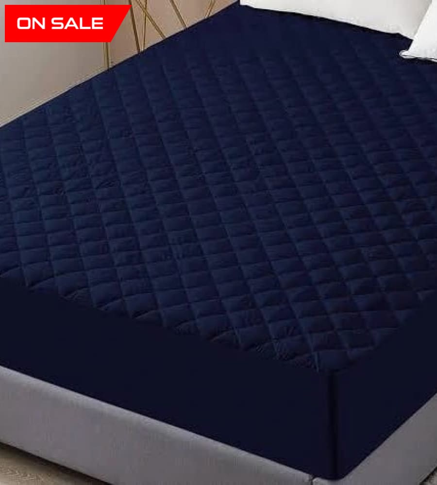 Qulited Water Proof Mattress Protector (Blue) Bed Sheets