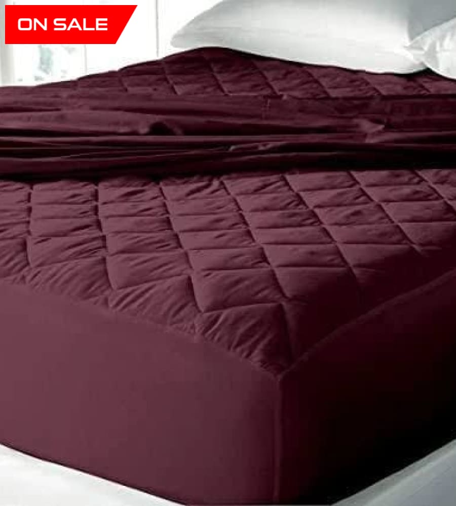 Qulited Water Proof Mattress Protector (Maroon) Bed Sheets